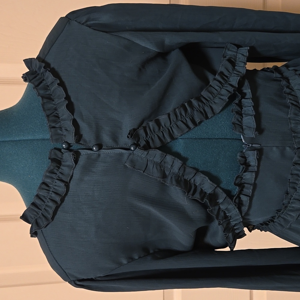 Teal Ruffle Dress - Picture 5 of 5